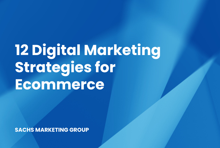 illustration text "12 Digital Marketing Strategies for E-commerce"