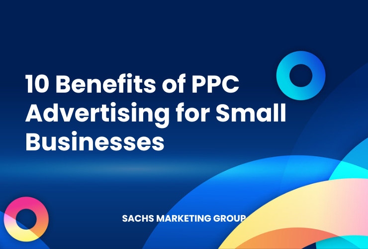 illustration with text "Benefits of Pay-per-click Advertising"