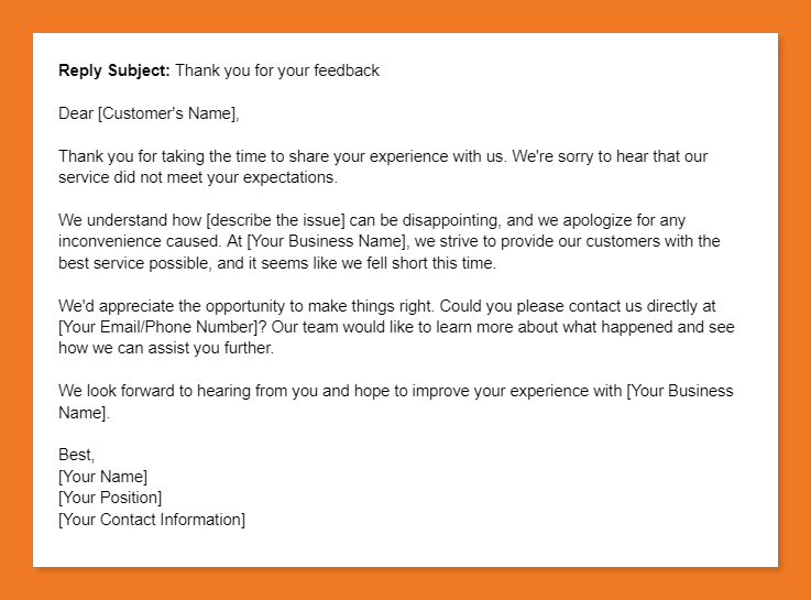 negative review response