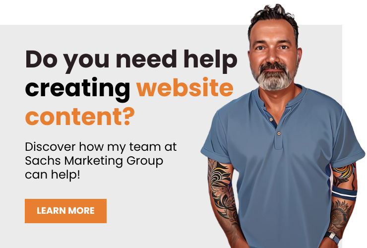 Eric Sachs "Do you need help creating website content?"